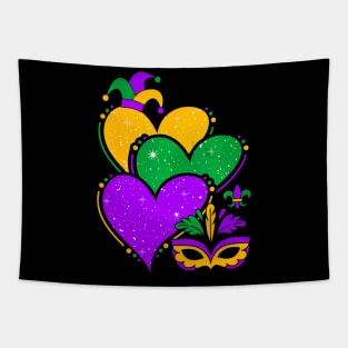 Mardi Gras Cute Hearts Women Girls Kids Tapestry