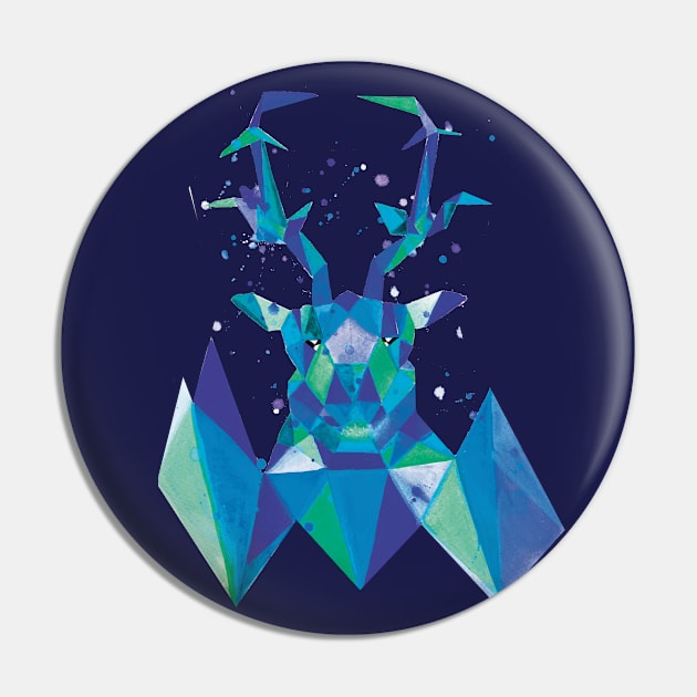 Icy Geometric Stag Pin by DStathers