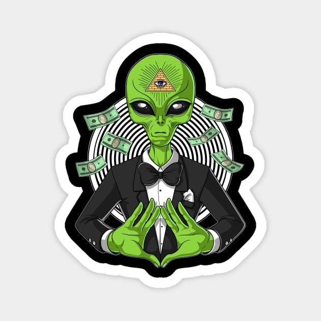 Illuminati Space Alien Magnet by underheaven