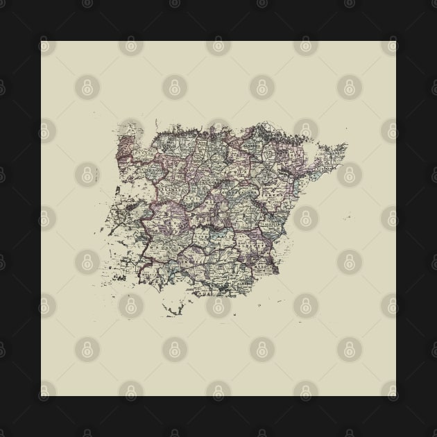 Spain antique map mottled faded digitally modified by djrunnels