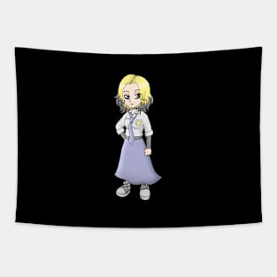 CHIBI ANIME PRETTY METAL GIRL SCHOOL UNIFORM Tapestry