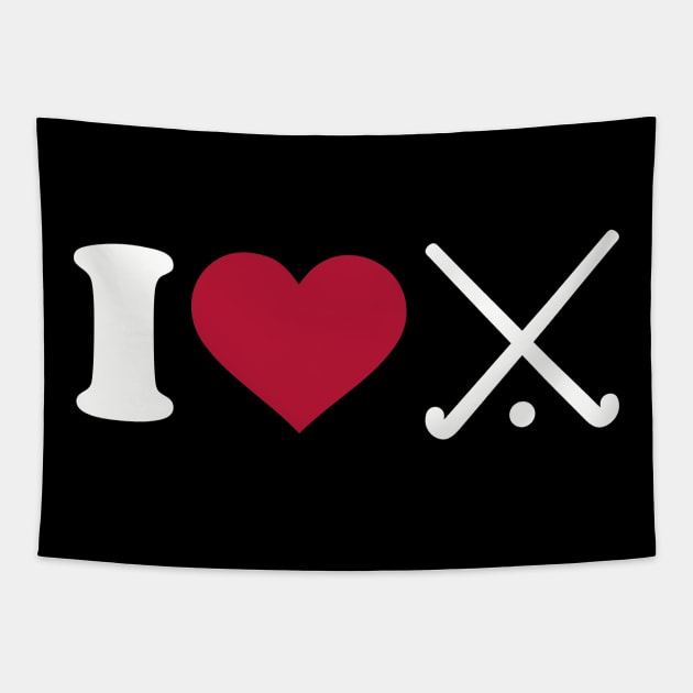 I love Field hockey Tapestry by Designzz