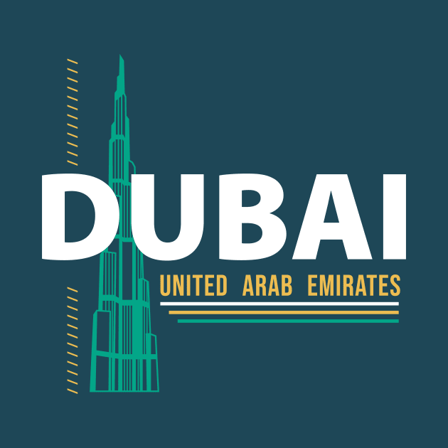 Retro Dubai United Arab Emirates Tower Skyline Vintage UAE by Now Boarding