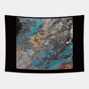 Teal and Rose Gold Marble Tapestry