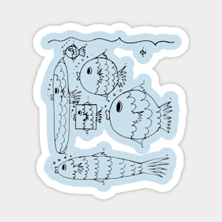 Describing Swimming Fish Doodle Magnet