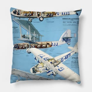 Vintage Travel Poster England Imperial Airways Pillow