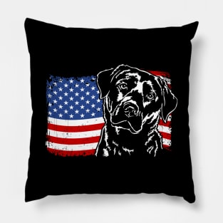 Proud Labrador Lab American Flag patriotic dog Pillow