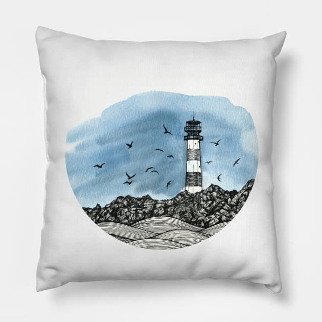 Lighthouse Pillow by aleksandra_kabakova