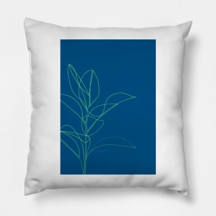 Rubber Plant ( blue ) Pillow