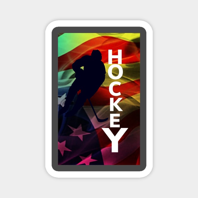 American flag hockey Magnet by pmeekukkuk