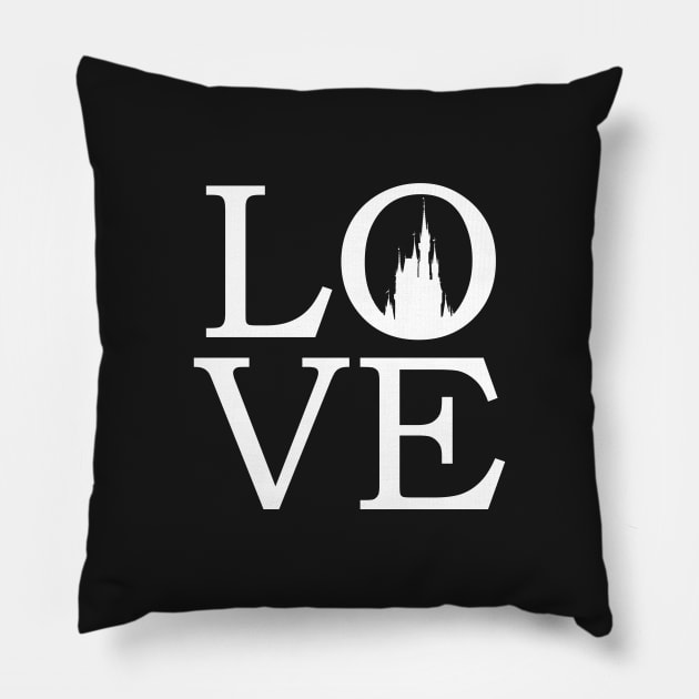 LOVE Magic Castle Black and White Pillow by FandomTrading