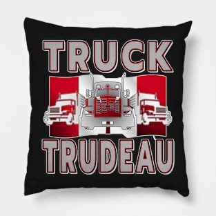 TRUCK TRUDEAU SAVE CANADA FREEDOM CONVOY OF TRUCKERS GRAY Pillow