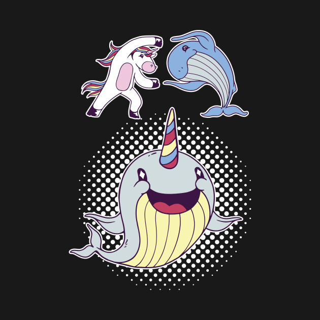 Unicorn Whale Fusion Narwhal by HBfunshirts