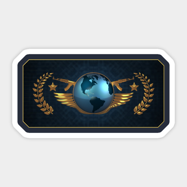 Cs Go The Global Elite Simple Background Cs Go Sticker Teepublic