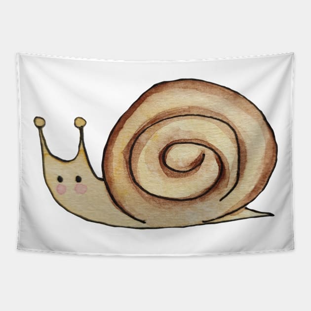 Snail Watercolor Seamless Pattern Tapestry by Ala Lopatniov