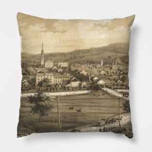 Vintage Pictorial View Map of York PA (1852) Pillow