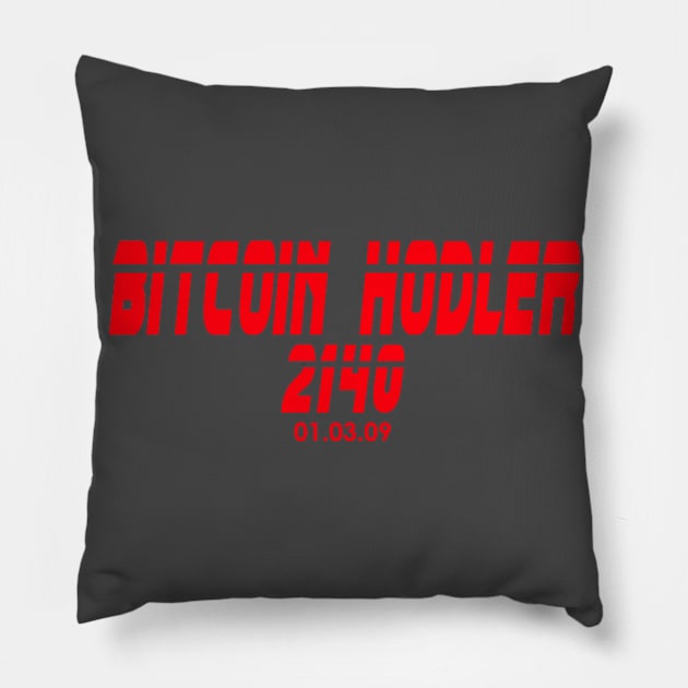 Bitcoin Hodler 2140 Pillow by CryptoDeity