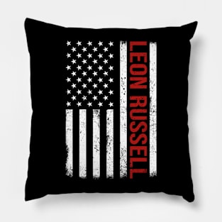Graphic Leon Russell Proud Name US American Flag Birthday Gift Pillow
