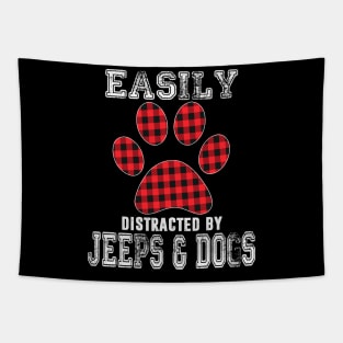 Easily Distracted Jeeps And Dogs Jeep Lover Jeep Men/Women/Kid Jeep Tapestry