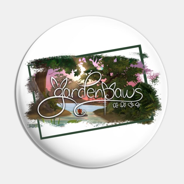 Garden Paws Splatter Border Pin by bittentoast