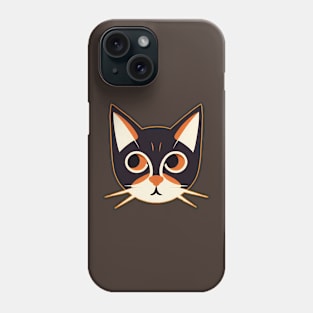 Black cat looking to side Phone Case