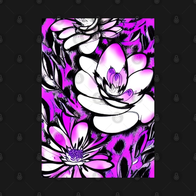 BOLD PINK AND BLACK FLORAL PRINT by sailorsam1805