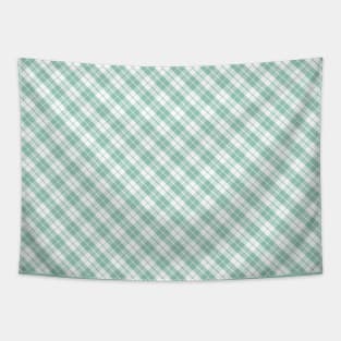 pastel green plaid pattern Tapestry