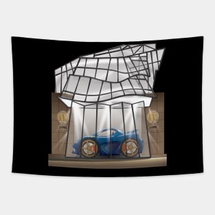 CS Cartoon Machines Sport Car And Super Shop Garage V 1.2. Tapestry