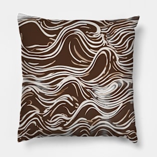 Chocolate Vanilla Swirl Abstract Design No. 536 Pillow