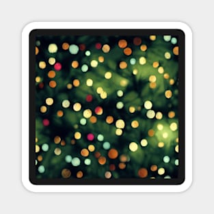 Christmas Tree Watercolor Bokeh Christmas Lights Design Magnet