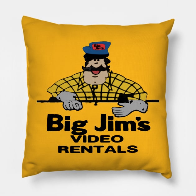 Big Jim's Video Rental - Limited Rental Store Collection T-Shirt Pillow by Dueling Decades