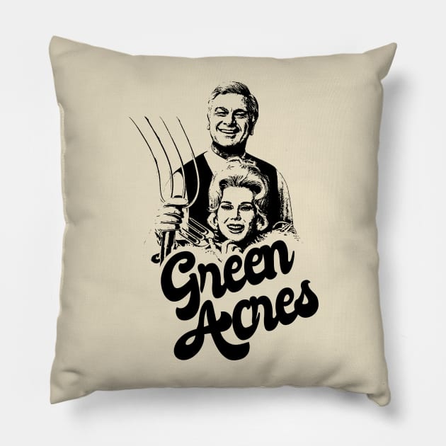 green acres 80s style classic Pillow by Hand And Finger