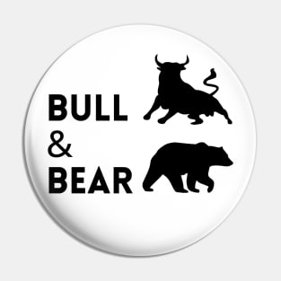 The Bull & The Bear Artwork 1 (Black) Pin