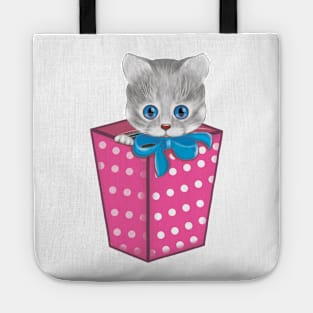 kitten as a gift Tote