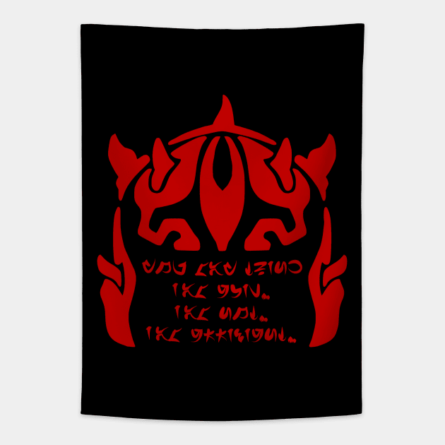 Maul Efficiency - Aurebesh Edition Tapestry by Polymathic Pastiche