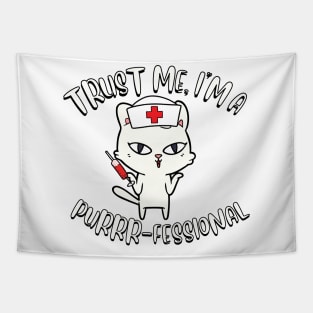 Cute cat is a nurse Tapestry