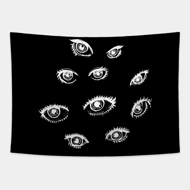 Eye doodle art Tapestry by TKDoodle