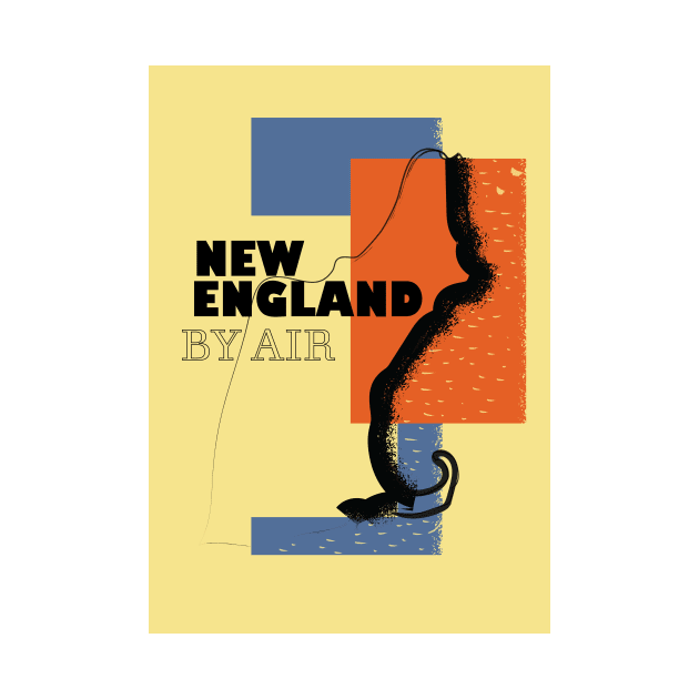 New England vintage travel poster by nickemporium1