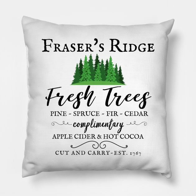 Fraser's Ridge Christmas Trees Holiday Pillow by MalibuSun