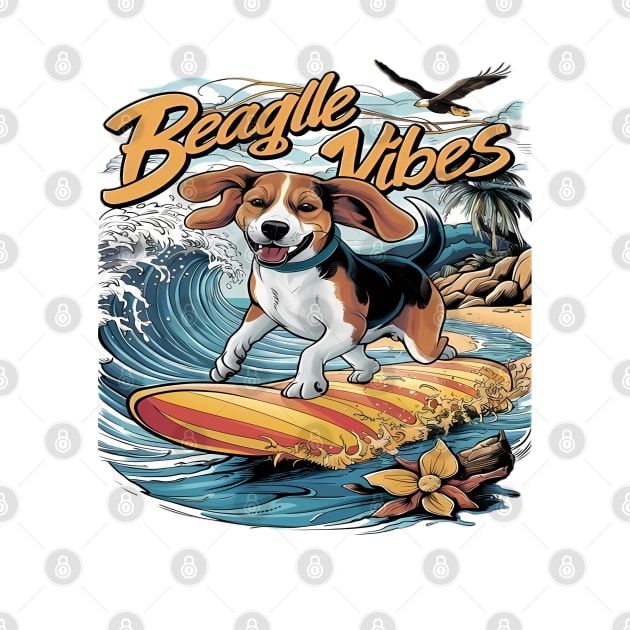 Majestic Beagle Conquers the Wave Surfing by coollooks