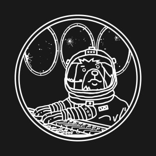 Space Dog Astronaut in Sci Fi Spaceship T-Shirt