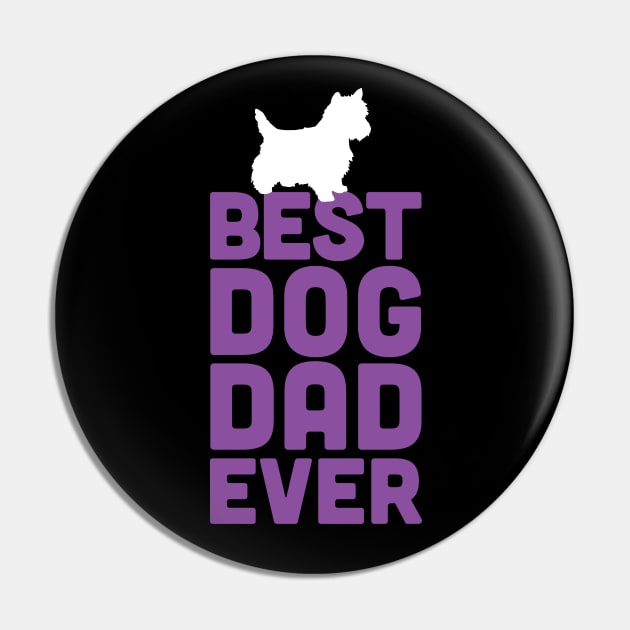 Best Westie Dog Dad Ever - Purple Dog Lover Gift Pin by Elsie Bee Designs