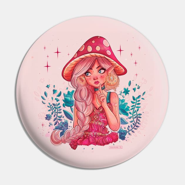 mushoom girl Pin by ariadnadraws