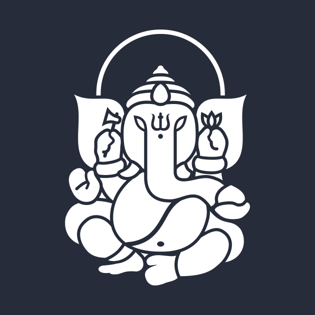 Ganesh Ganesa Ganapati Elephant 3 (white) by Mystic-Land