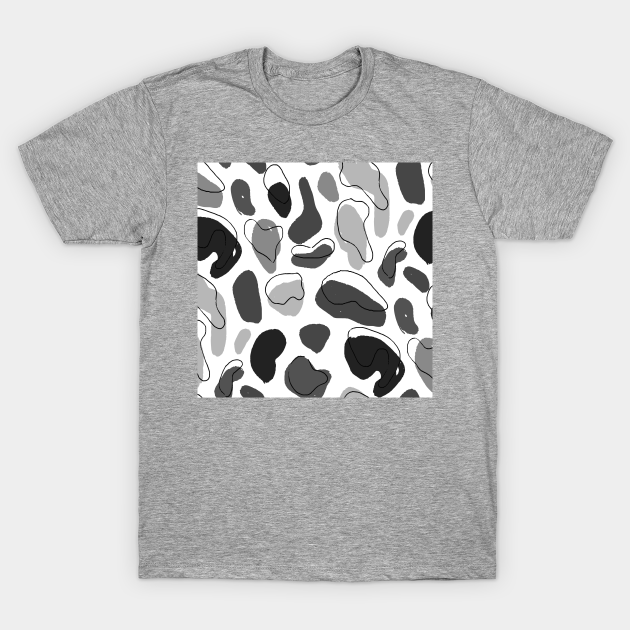 Discover Black and White Solid Color Pebbles - Shapes - T-Shirt