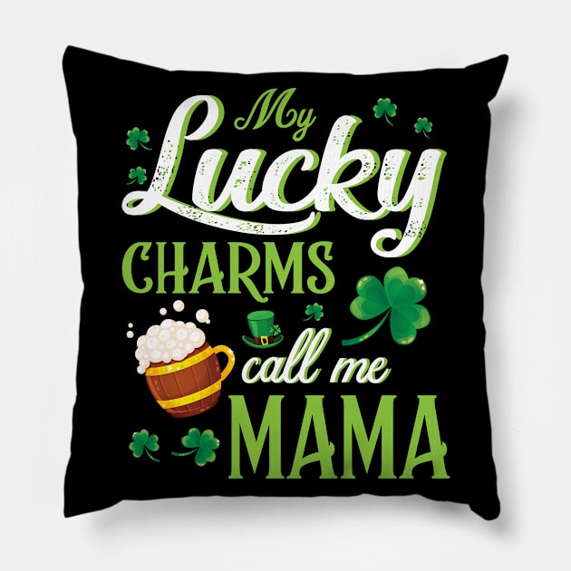 Saint Patrick Beer Shamrocks My Lucky Charms Call Me Mama Pillow by bakhanh123