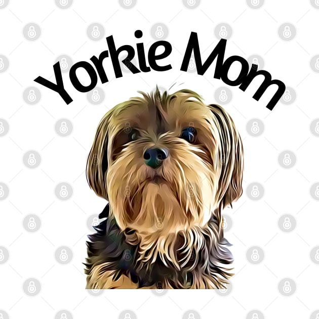 Yorkie Mom Cute Yorkie Cartoon Art by AdrianaHolmesArt