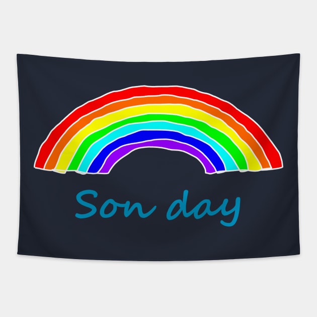 Son Day Rainbow Tapestry by ellenhenryart