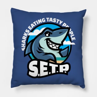 Sharks Eating Tasty People Pillow