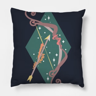 Sagittarius Bow and Arrow (Teal) Pillow